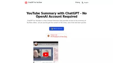 Нейросеть ChatGPT for YouTube - Расширения ChatGPT,Продуктивность,Суммаризация текста,Образование