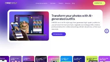 Нейросеть DRESSX.me - Мода,Генерация изображений,Продуктивность,Автоматизация