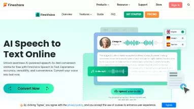 Нейросеть FineVoice Speech to Text - Генерация голоса,Транскрибация аудио и видео,Продуктивность,Образование