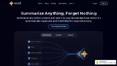 Нейросеть Recall AI - Образование,Суммаризация текста,Продуктивность