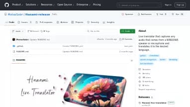 Нейросеть Hanami Live Translator - Open Source,Транскрибация аудио и видео,Продуктивность,Образование,Перевод