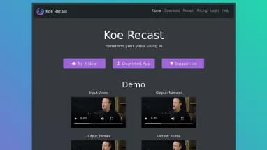 Нейросеть Koe Recast - Редактирование аудио