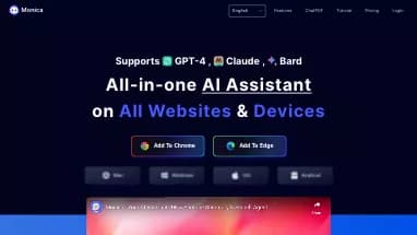 Нейросеть Monica - Расширения ChatGPT,Суммаризация текста,Продуктивность,Образование,Копирайтинг