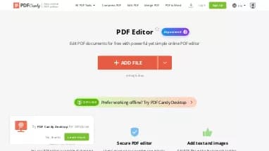 Нейросеть PDF Candy Editor - Таблицы и PDF