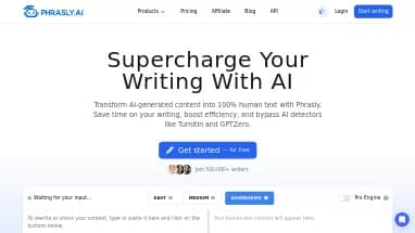 Нейросеть Phrasly - Генерация текста,Копирайтинг,Маркетинг