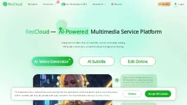 Нейросеть RecCloud - Редактирование видео