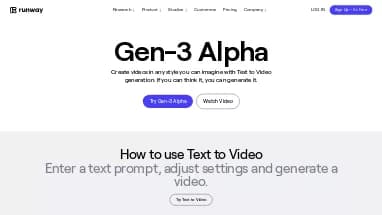 Нейросеть Gen-3 by Runway - Генерация видео