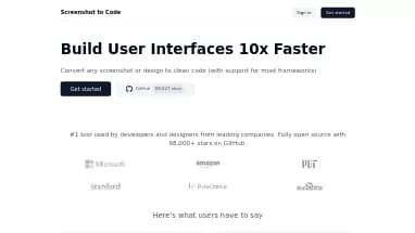 Нейросеть Screenshot To Code - Open Source,No Code/Low Code,Дизайн