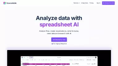 Нейросеть Sourcetable - Таблицы и PDF,Автономные ИИ,Образование