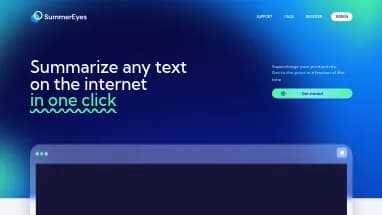 Нейросеть SummerEyes - Расширения ChatGPT,Продуктивность,Суммаризация текста,Образование