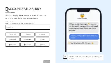Нейросеть Accountabilabuddy - Продуктивность,Автоматизация,Здоровье,Образование