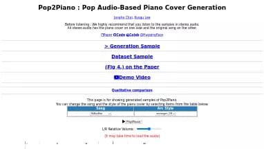 Нейросеть Pop2Piano - Open Source,Музыка