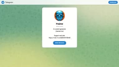 Нейросеть FraimeBot - Чат-бот,Дипфейк