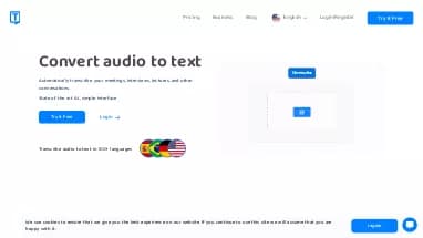 Нейросеть Transkriptor - Транскрибация аудио и видео,Продуктивность,Образование