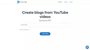 Нейросеть Video To Blog - Суммаризация текста,Продуктивность,Образование,Транскрибация аудио и видео,Копирайтинг