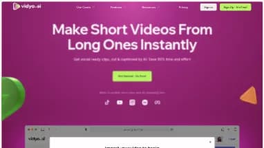 Нейросеть vidyo.ai - Генерация видео,No Code/Low Code,Редактирование видео
