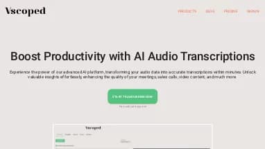 Нейросеть Vscoped - Транскрибация аудио и видео,Продуктивность,Образование