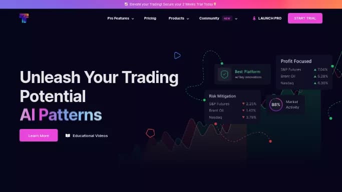 TradeUI — бесплатная нейросеть для работы с финансами. Бесплатная версия с ограниченным функционалом, есть платные тарифы.
