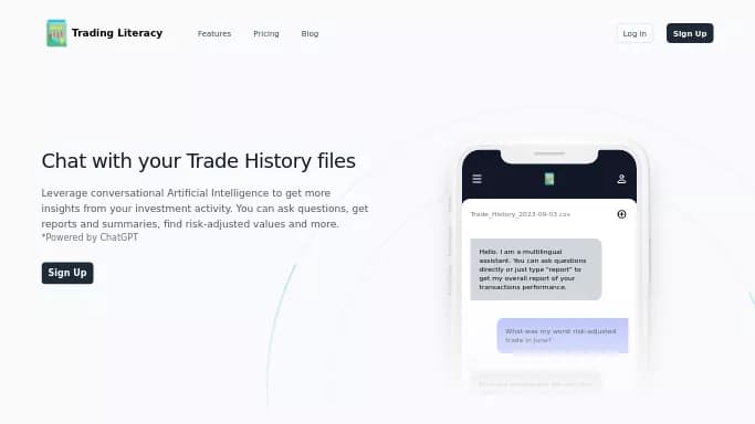 Trading Literacy — платная нейросеть для работы с финансами. Бесплатная версия с ограниченным функционалом, есть платные тарифы.