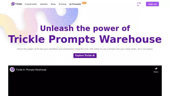 Trickle: Prompts Warehouse — бесплатная нейросеть для генерации промптов, — чат-бот, для помощи в образовании. Бесплатная версия с ограниченным функционалом, есть платные тарифы.