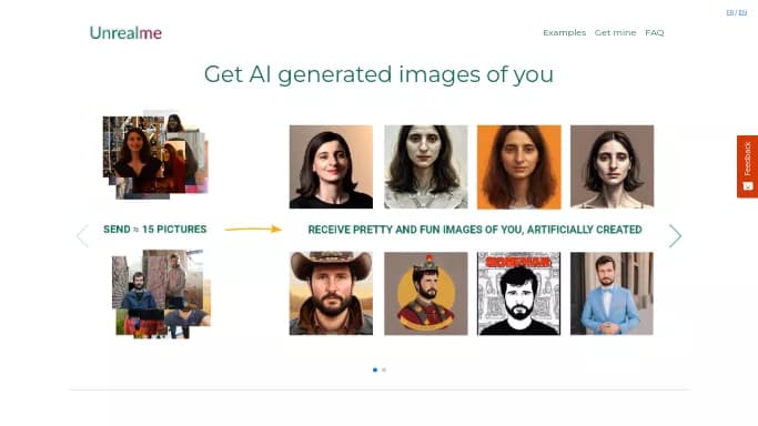 Unrealme — платная нейросеть для создания аватаров и цифровых 3D персонажей. Бесплатная версия с ограниченным функционалом, есть платные тарифы.