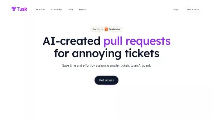 Tusk AI — бесплатная нейросеть для разработки программного обеспечения. Бесплатная версия с ограниченным функционалом, есть платные тарифы.