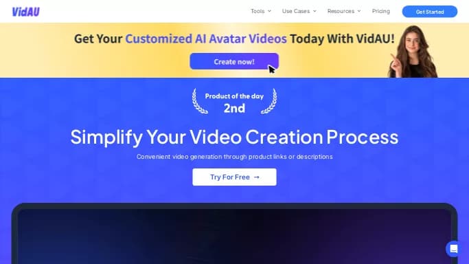 VidAU — бесплатная нейросеть для редактирования видео, для маркетинга, для перевода. Бесплатная версия с ограниченным функционалом, есть платные тарифы.