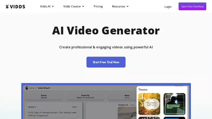 AI Video Generator — бесплатная нейросеть для создания видео. Бесплатная версия с ограниченным функционалом, есть платные тарифы.