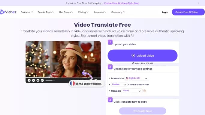 AI Video Translator — бесплатная нейросеть для перевода, для редактирования видео.