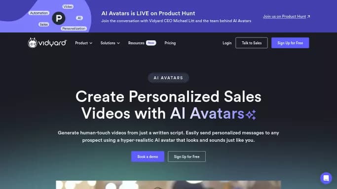 AI Avatars by Vidyard — платная нейросеть для создания аватаров и цифровых 3D персонажей, для маркетинга, для создания видео.