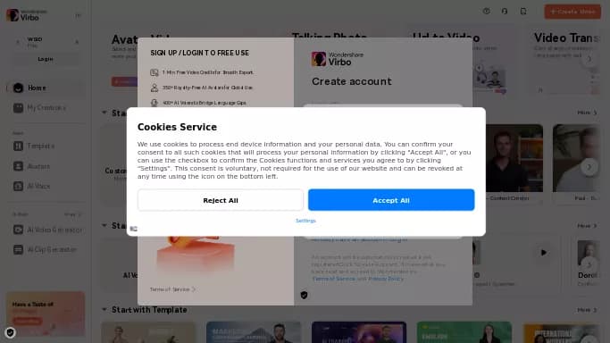 Wondershare Virbo — платная нейросеть для создания видео.
