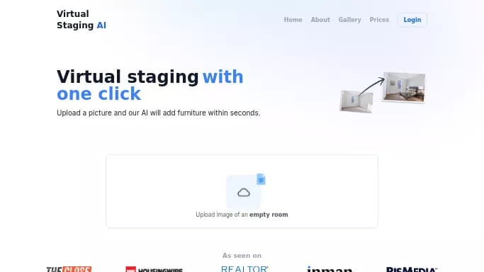 Virtual Staging AI — платная нейросеть в сфере недвижимости и архитектуры. Бесплатная версия с ограниченным функционалом, есть платные тарифы.