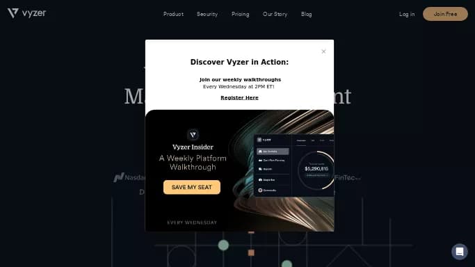 Vyzer — бесплатная нейросеть для работы с финансами. Бесплатная версия с ограниченным функционалом, есть платные тарифы.