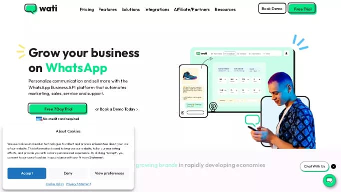 Wati — платная нейросеть для маркетинга.