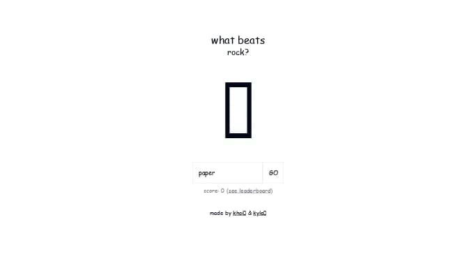 What Beats Rock — бесплатная нейросеть для развлечений, в играх.