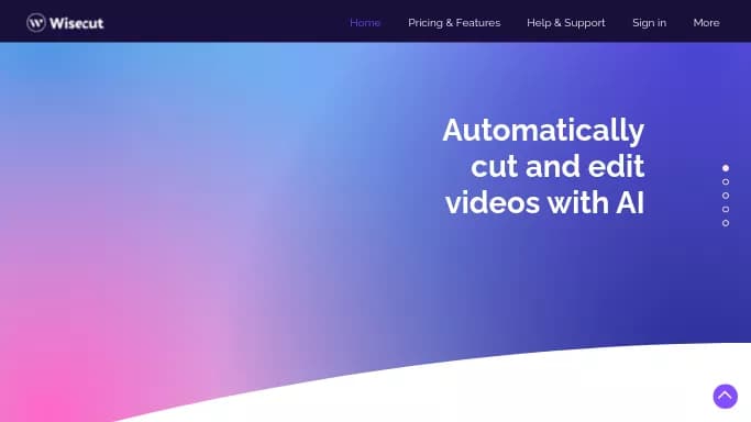 Wisecut — бесплатная нейросеть для редактирования видео. Бесплатная версия с ограниченным функционалом, есть платные тарифы.