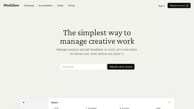 Workflow — бесплатная нейросеть для маркетинга, для повышения продуктивности, для дизайна. Бесплатная версия с ограниченным функционалом, есть платные тарифы.