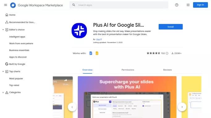 Plus AI — бесплатная нейросеть для создания презентаций.