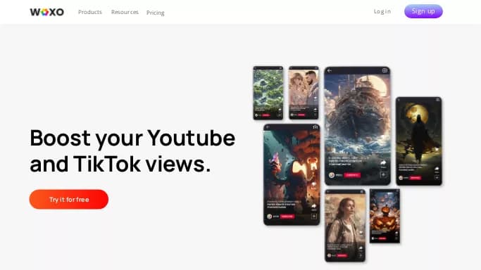 WOXO - Idea to Videos — бесплатная нейросеть для создания видео, для SMM. Бесплатная версия с ограниченным функционалом, есть платные тарифы.