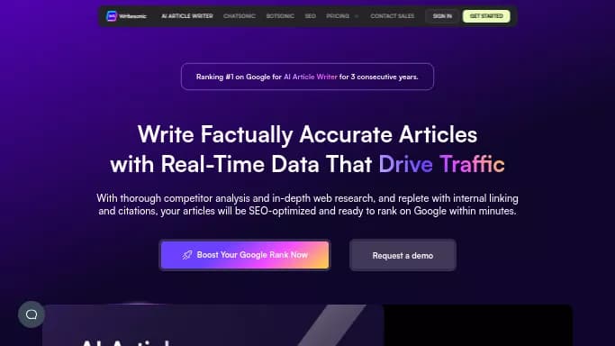 AI Article Writer 6.0 — бесплатная нейросеть для написания текста, для копирайтинга. Бесплатная версия с ограниченным функционалом, есть платные тарифы.