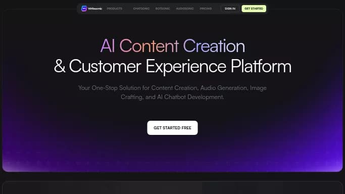 WriteSonic — бесплатная нейросеть для написания текста, для копирайтинга. Бесплатная версия с ограниченным функционалом, есть платные тарифы.