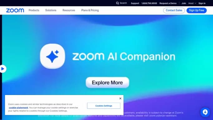 Smart AI assistant by Zoom — платная нейросеть для повышения продуктивности, для суммаризации текста, для помощи в образовании. Бесплатная версия с ограниченным функционалом, есть платные тарифы.