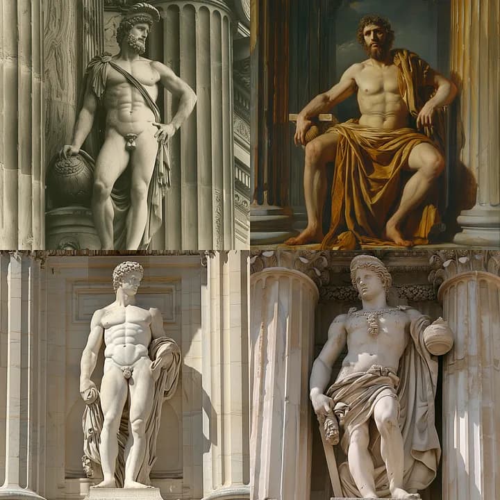 Неоклассицизм. Изображение, созданное нейросетью Midjourney V6