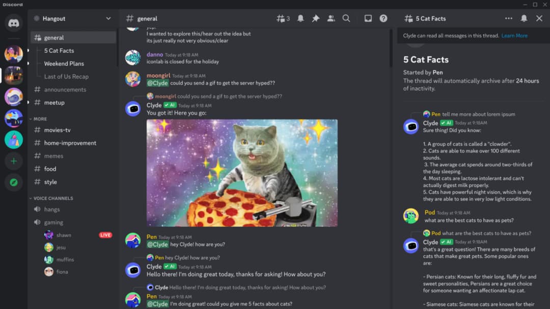Discord сворачивает эксперимент с чат-ботом Clyde