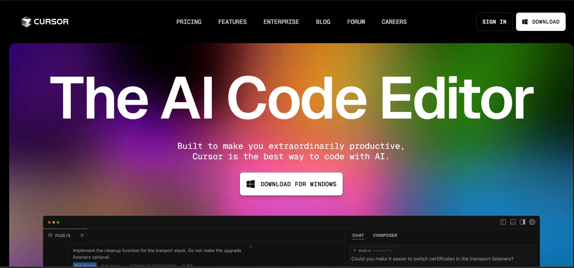 Cursor – редактор кода с ИИ