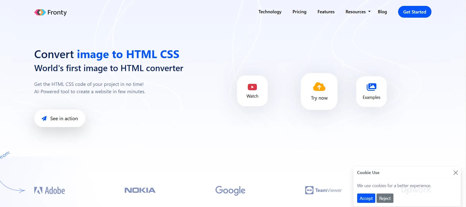 Конвертируйте изображения в HTML CSS с помощью ИИ: Fronty